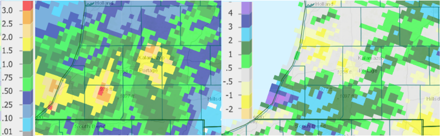 Precipitation totals map